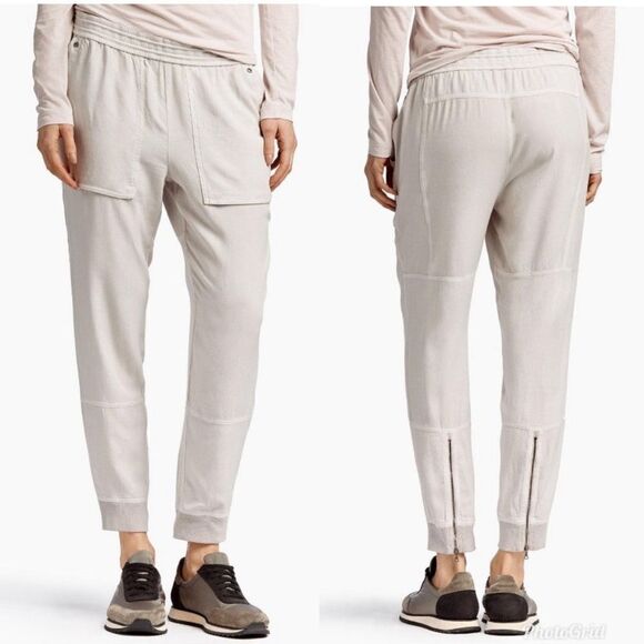 Revolve James Perse Soft Elastic Waist Zipper Ankle Viscose Joggers - Picture 1 of 12